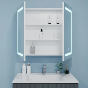 Dulap-oglindă pentru baie bayro optima led touch 800x700 alb Thumbnail 2