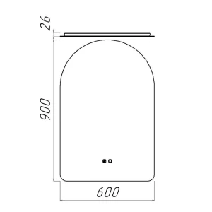 Oglindă pentru baie bayro savoy asimetric 600x900 led touch neutru cu dezaburire Thumbnail 2