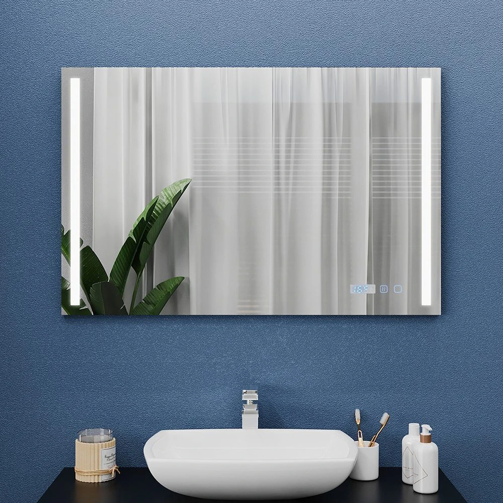 Oglindă pentru baie bayro sigma ortogonală 1200x800 led touch cu dezaburire, ceas și termometru 2