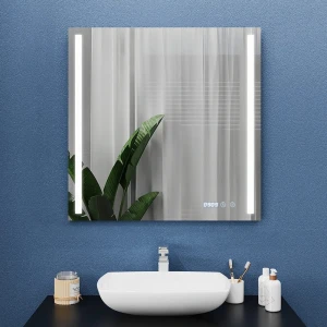 Зеркало для ванной bayro sigma 700x800 led touch c подогревом, часами и термометром