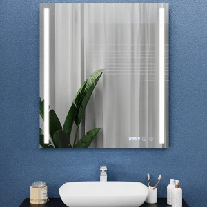 Зеркало для ванной bayro sigma 500x800 led touch c подогревом, часами и термометром