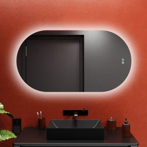 Зеркало для ванной bayro solar овальное 1200x600 led touch нейтральный c подогревом