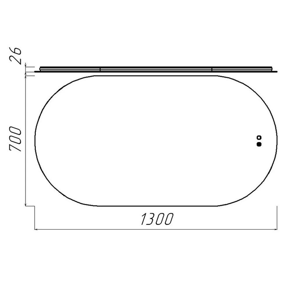 Oglindă pentru baie bayro solar ovală 1300x700 led touch neutru cu dezaburire 2