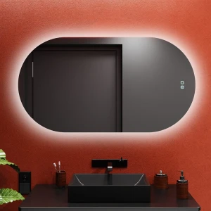 Зеркало для ванной bayro solar овальное 1300x700 led touch нейтральный c подогревом