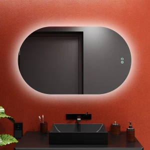 Зеркало для ванной bayro solar овальное 900x550 led touch нейтральный c подогревом