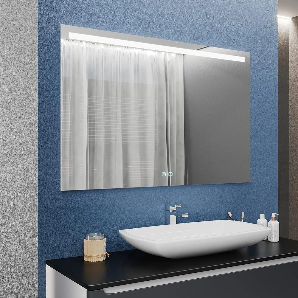 Oglindă pentru baie bayro teta ortogonală 1000x800 led touch cu dezaburire 3