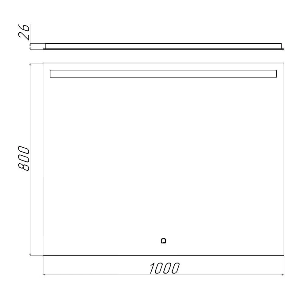 Oglindă pentru baie bayro teta ortogonală 1000x800 led touch cu dezaburire 4
