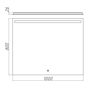 Oglindă pentru baie bayro teta ortogonală 1000x800 led touch cu dezaburire Thumbnail 4