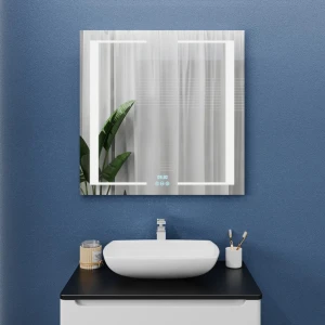 Зеркало для ванной bayro sirius 800x800 led 3c touch c подогревом, часами и термометром