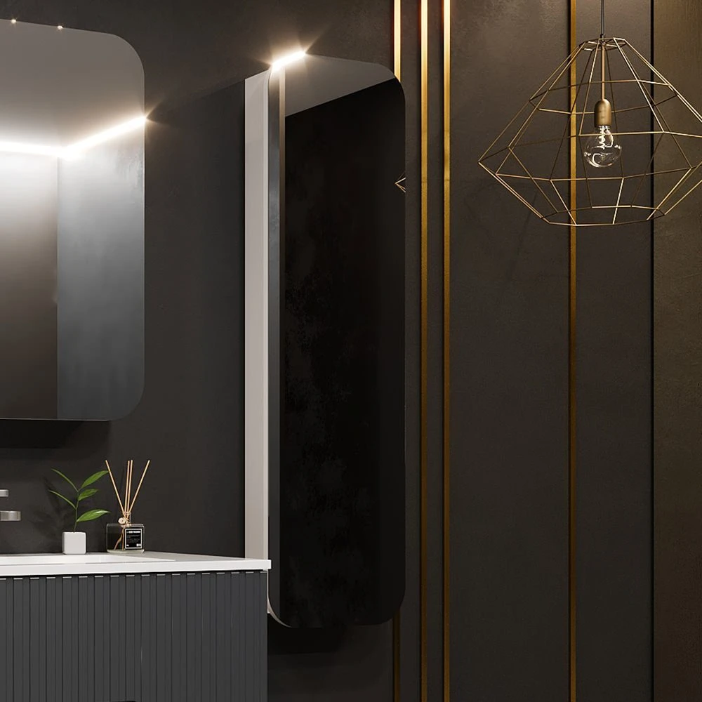 Шкаф-зеркало для ванной bayro sonata 350x1200 универсальный белый 2
