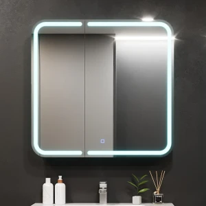 Dulap-oglindă pentru baie bayro sonata led touch 800x760 alb