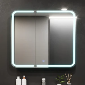 Dulap-oglindă pentru baie bayro sonata led touch 900x760 alb