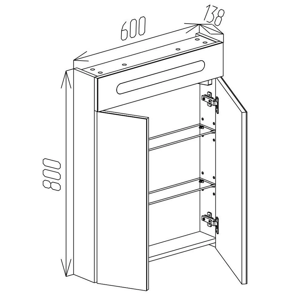 Шкаф-зеркало для ванной bayro portis led 600x800 белый 4