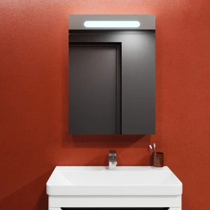 Dulap-oglindă pentru baie bayro portis led 700x800 alb