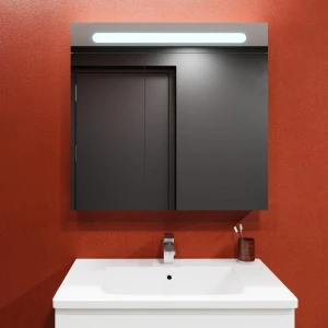 Dulap-oglindă pentru baie bayro portis led 900x800 alb