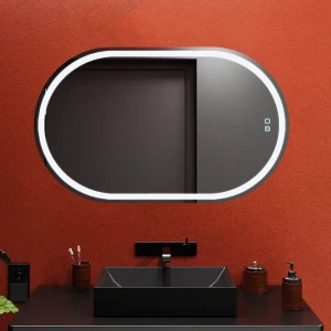 Зеркало для ванной bayro vinci овальное 900x550 led touch c подогревом