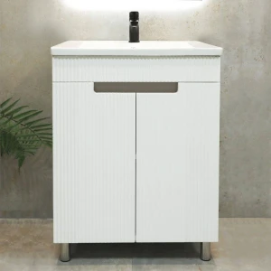 Dulap pentru baie pe podea bayro positano duo sub u.m. argo/allegro 600 alb mat