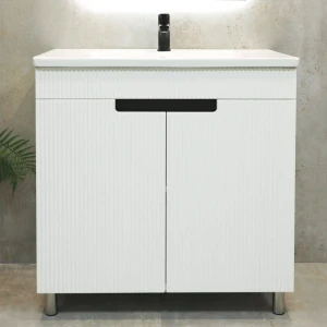 Dulap pentru baie pe podea bayro positano duo sub u.m. argo/allegro 800 alb mat