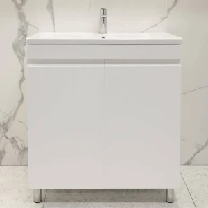 Dulap pentru baie pe podea bayro studio duo pentru chiuvetă argo/allegro 800 alb mat