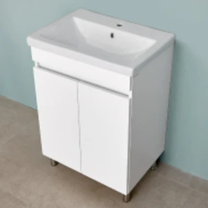 Dulap pentru baie pe podea bayro trend duo pentru chiuvetă como/moduo 600 alb mat