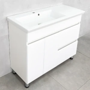 Dulap pentru baie pe podea bayro urbano pro pentru lavoar isik 1000 alb structural