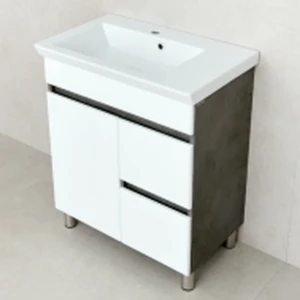 Шкаф для ванной напольный bayro urbano pro под умыв. isik 700 бетон чикаго тёмный
