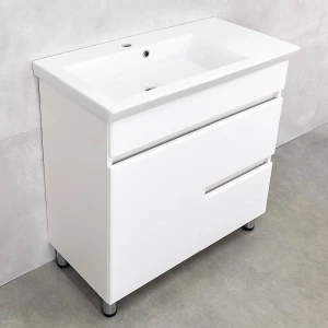 Dulap pentru baie pe podea bayro urbano pentru lavoar isik 850 alb structural