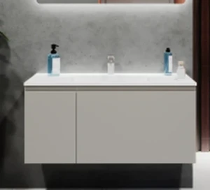 Шкаф для ванной подвесной bayro formal под умыв. allegro 1000 light grey