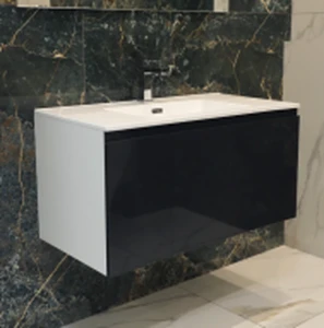 Шкаф для ванной подвесной bayro formal под умыв. allegro 800 антрацит мат