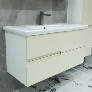 Dulap pentru baie suspendat bayro sorento sub chiuvetă soft 1000 ivoriu