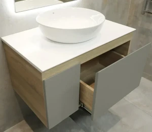 Dulap pentru baie suspendat bayro sprint 1000 pentru blatul de lucru gri deschis
