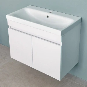Dulap pentru baie suspendat bayro trend duo sub ușă. soft 650 alb mat