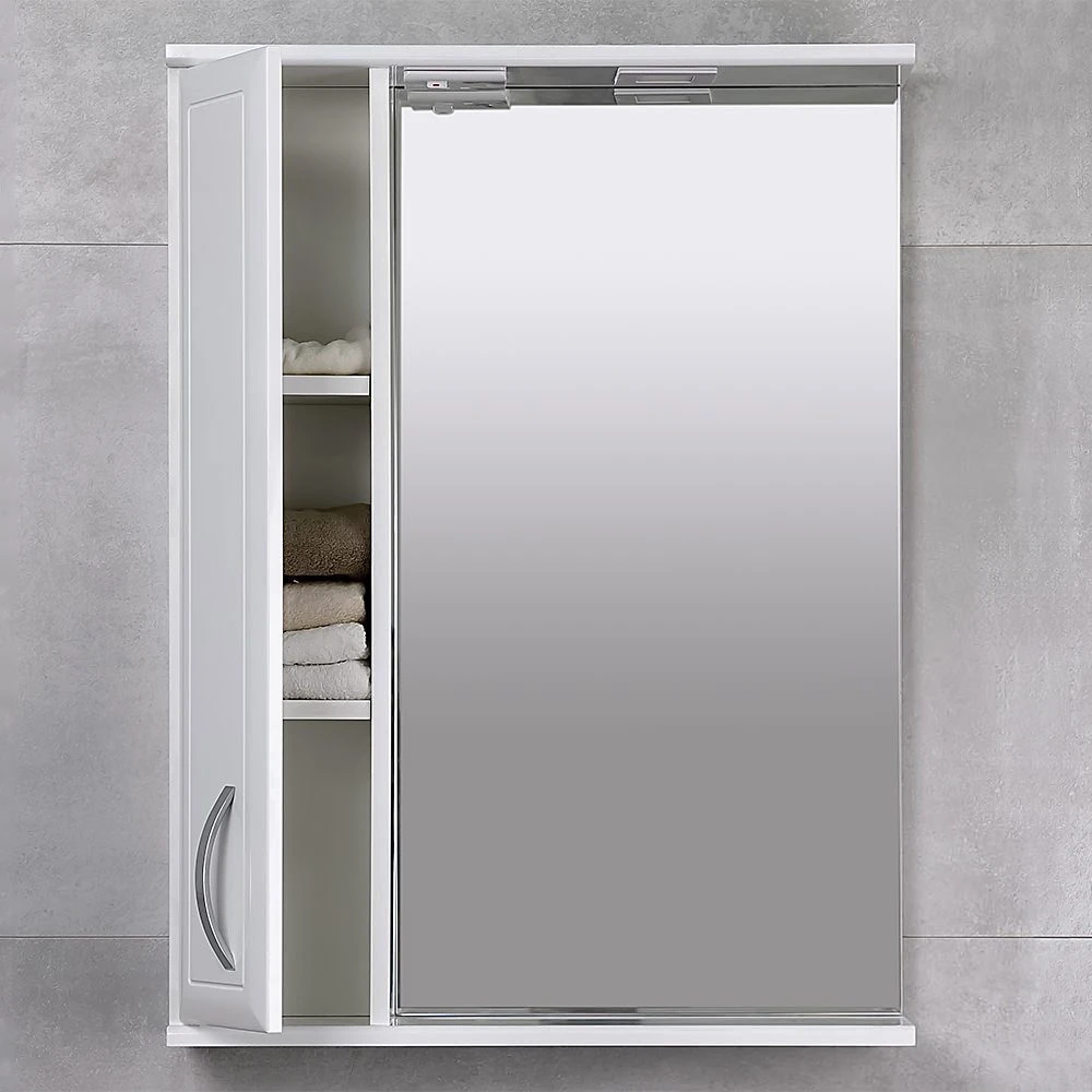 Dulap-oglindă pentru baie bayro allure 550x750 stâng alb mat 4