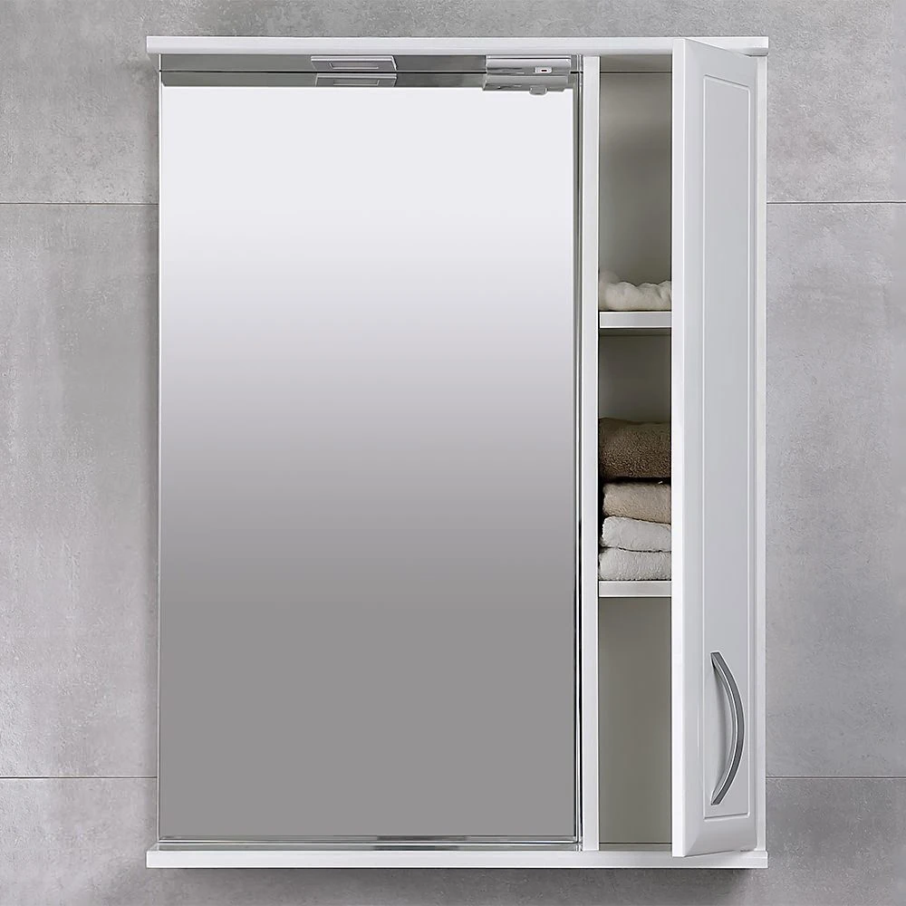Dulap-oglindă pentru baie bayro allure 550x750 drept alb mat 4