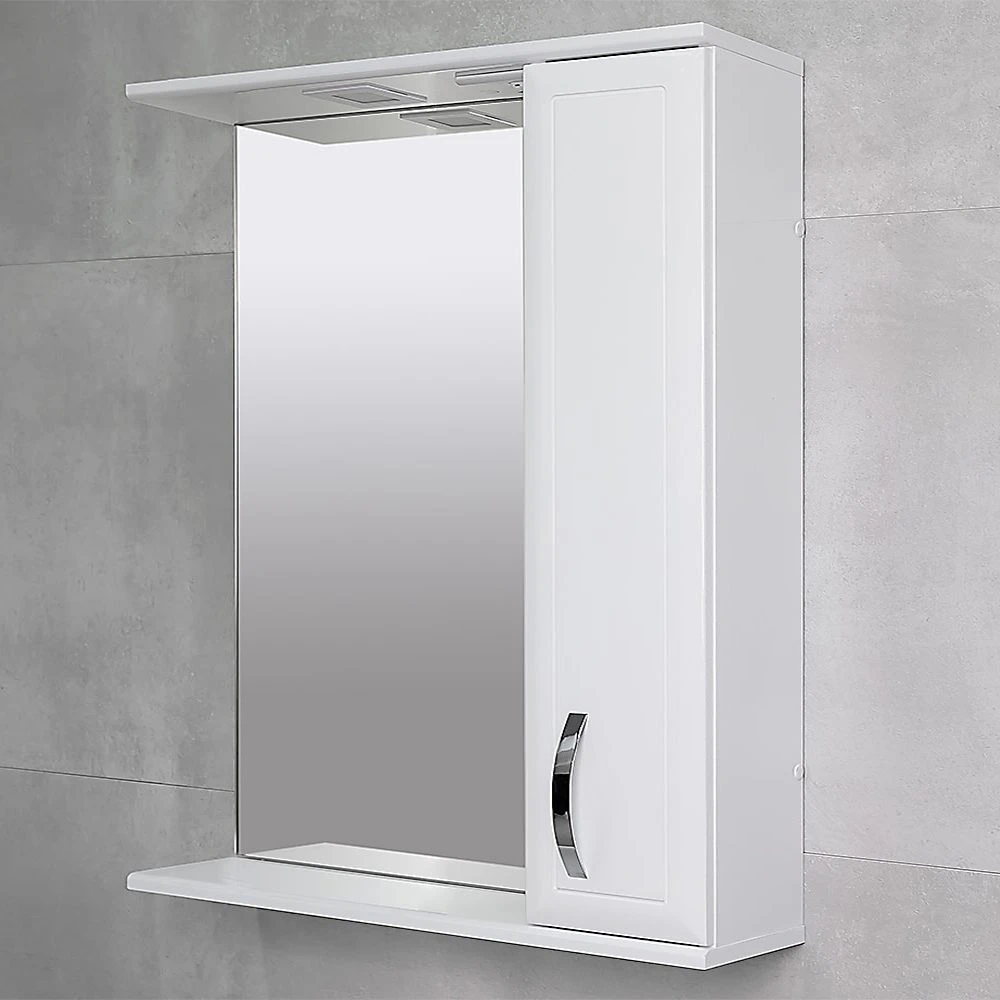 Шкаф-зеркало для ванной bayro allure 600x750 правый белый мат 2