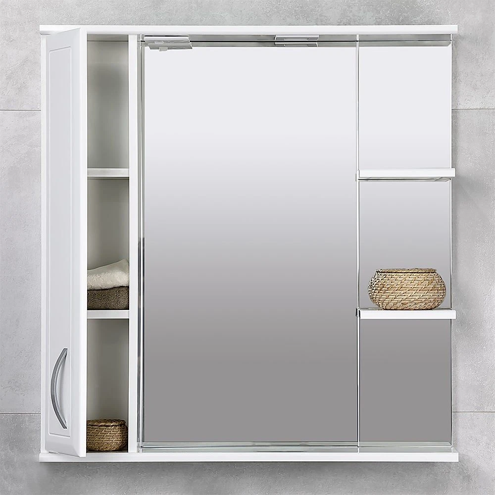 Dulap-oglindă pentru baie bayro allure 800x750 stâng alb mat 3