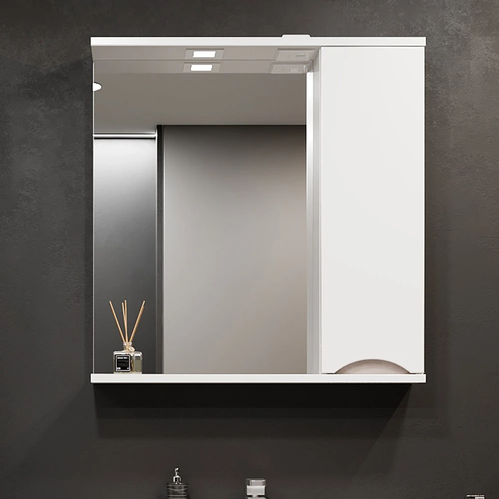 Dulap-oglindă pentru baie bayro elara 750x750 drept alb mat 2