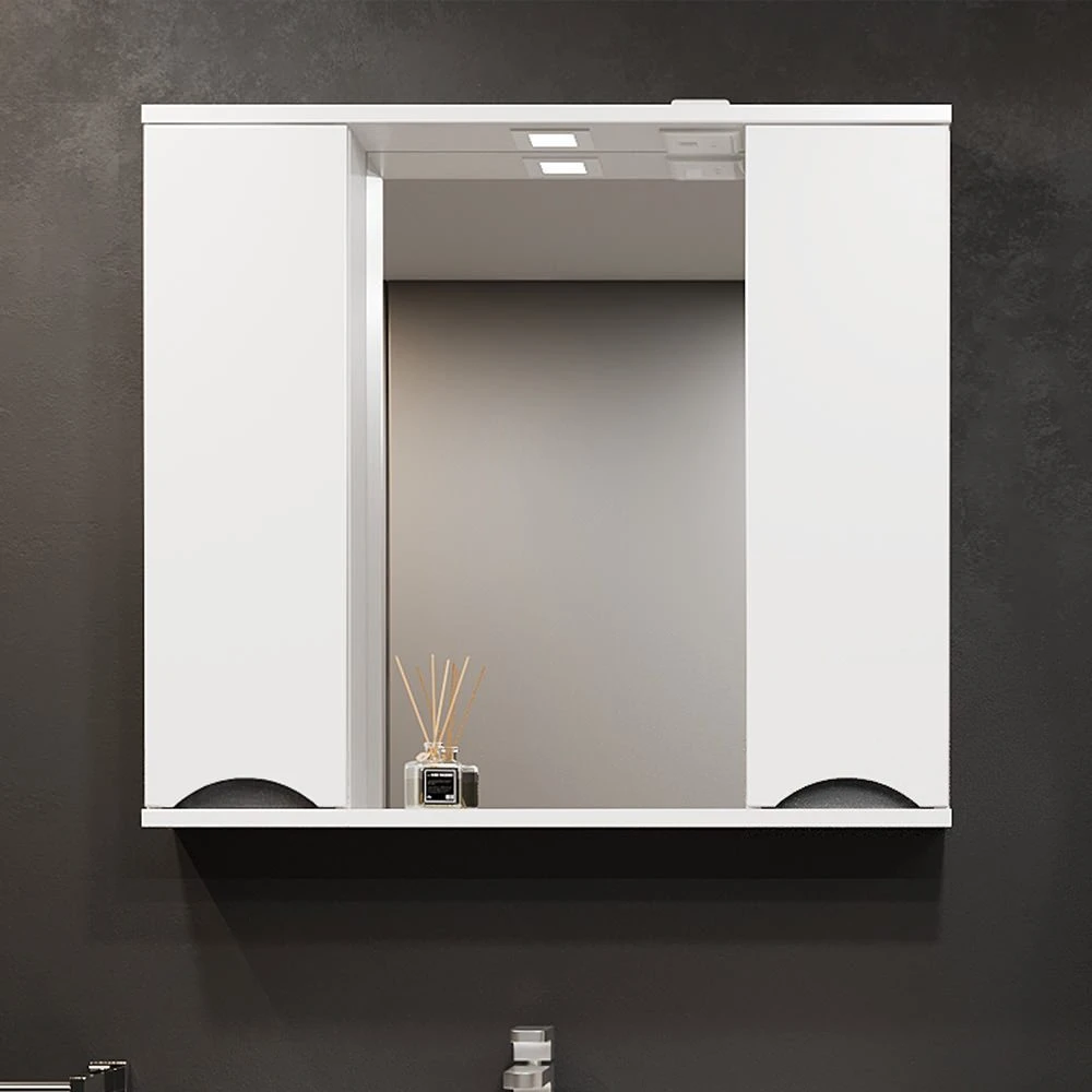 Dulap-oglindă pentru baie bayro elara duo 860x750 alb mat 2