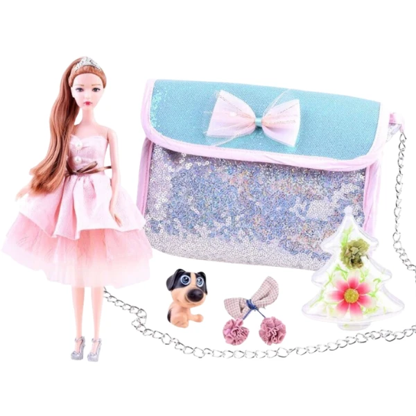 Set de joc: păpușa emily cu accesorii + geanta pentru copii 10