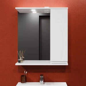 Dulap-oglindă pentru baie bayro studio 700x750 drept alb mat