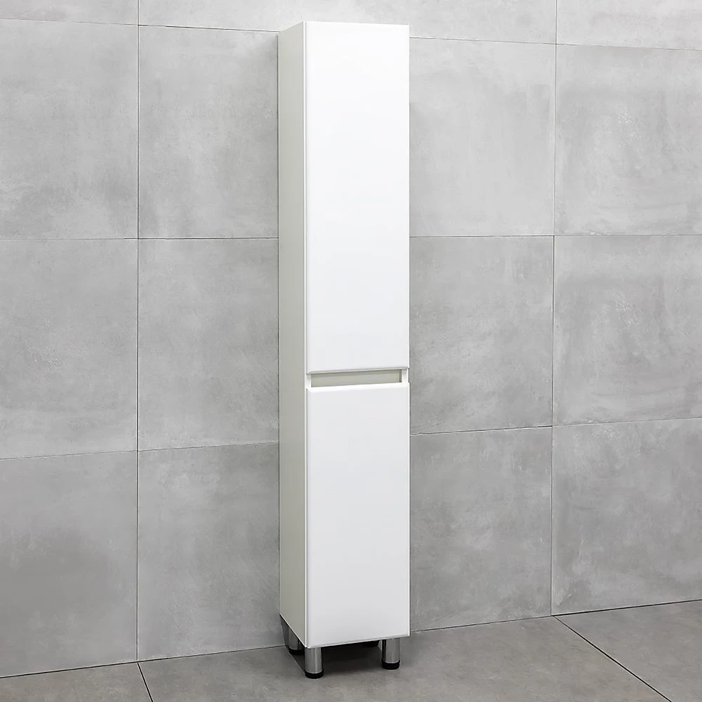 Dulap înalt pentru baie pe pardoseală bayro urbano pro 300x1900 universal alb structurat 2