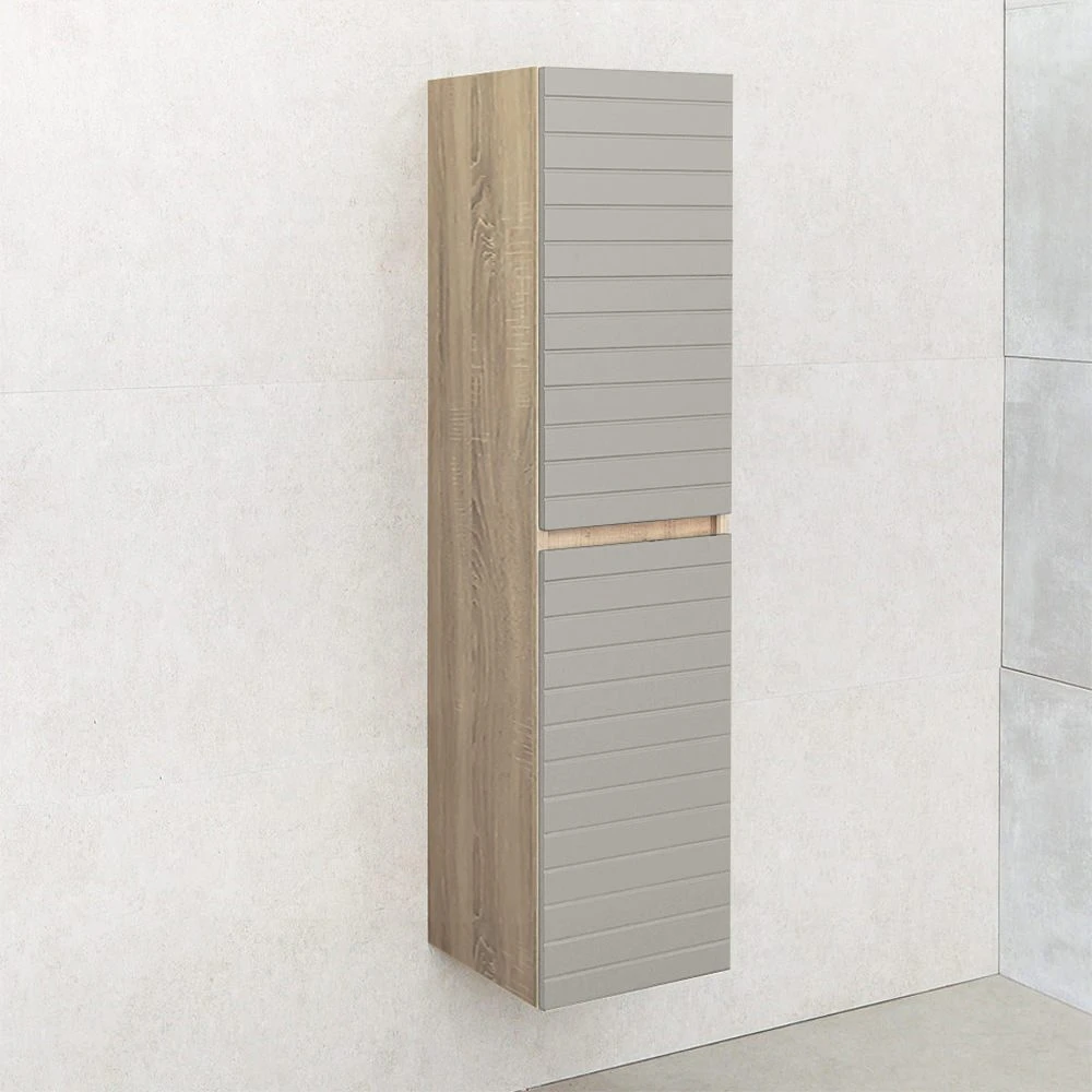 Dulap înalt pentru baie suspendat bayro avanti 350x1350 universal light grey 2