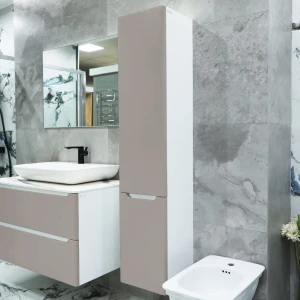 Dulap înalt pentru baie suspendat bayro bergamo 350x1600 drept light grey Thumbnail 2