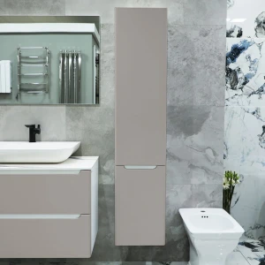 Шкаф-пенал подвесной bayro bergamo 350x1600 правый light grey Thumbnail 1