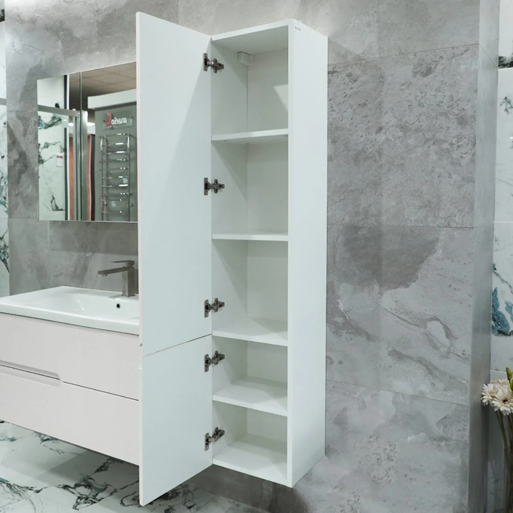 Dulap înalt pentru baie suspendat bayro sorento 350x1600 stâng alb mat 3