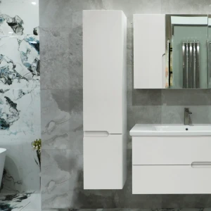 Dulap înalt pentru baie suspendat bayro sorento 350x1600 drept alb mat