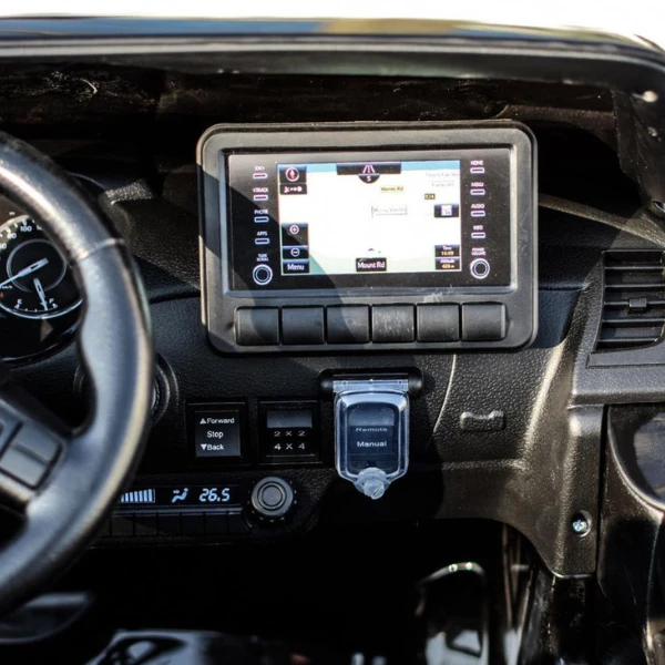 Mașinuță electrică toyota hilux, acumulator 12v/14ah, 4 motoare de 45w, roți eva, scaun din piele 10