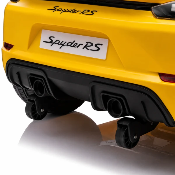 Mașinuță porsche 718 spyder rs, baterie 12v/7ah, 2 motoare de 25w, roti eva, scaun din piele 7