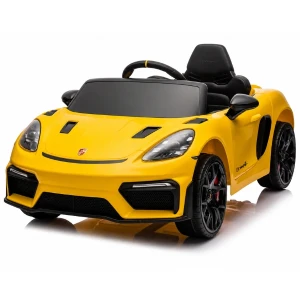 Mașinuță porsche 718 spyder rs, baterie 12v/7ah, 2 motoare de 25w, roti eva, scaun din piele