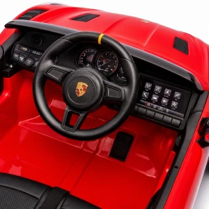 Mașinuță porsche 718 spyder rs, baterie 12v/7ah, 2 motoare de 25w, roti eva, scaun din piele Thumbnail 8
